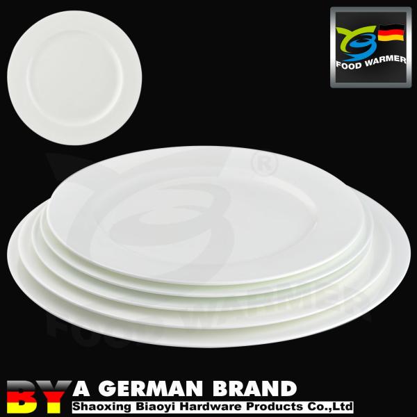 Solid White Porcelain Serving Dishes Round Rim Microwave Safe Quick Easy Reheating