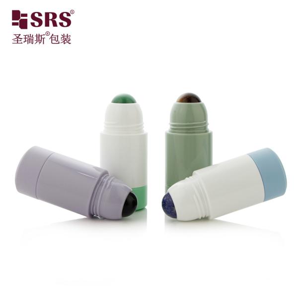 RPPE 50ml 75ml Printed Black Refillable Roll On Bottle For Deodorant Liquid
