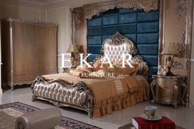 Louis XV bedroom set carvings in solid wood gilded leaf finish ivory-lacquered LS-A311A