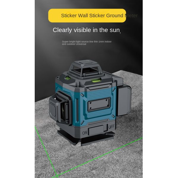 360 Degree Self-Leveling Rotating Green Laser Level 4D 16 Lines Horizontal and Vertical Cross Line Measuring Tool