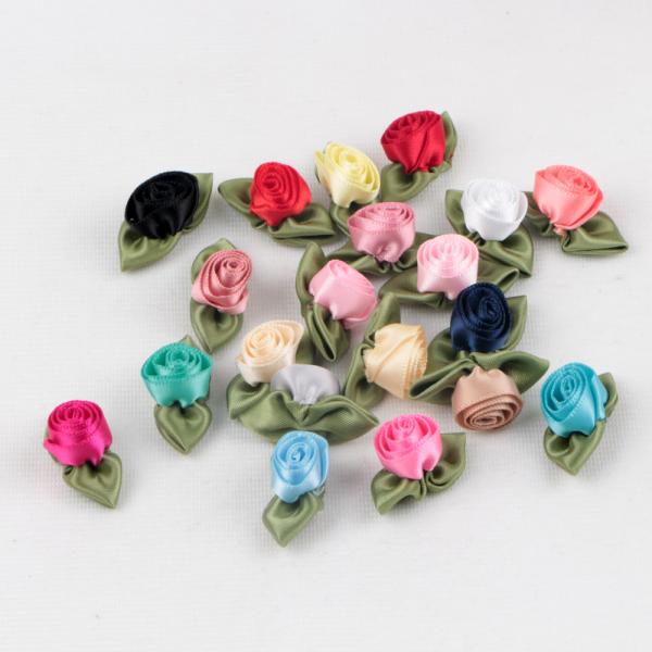 Supply Recyled Satin Ribbons Mini Artificial Silk Ribbon Flowers for Wedding Dress