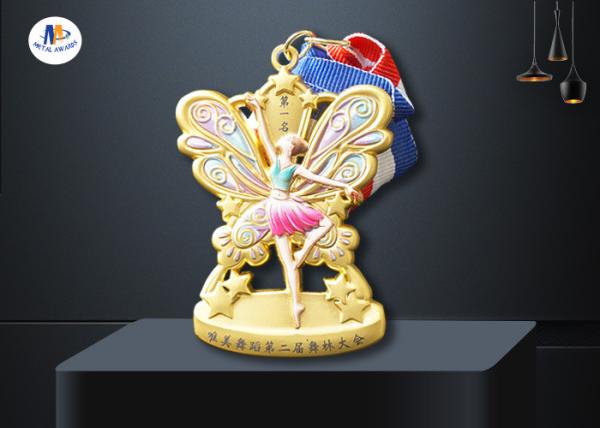 Butterfly Shape 76.2*3mm Stock Medals For Dancing Events