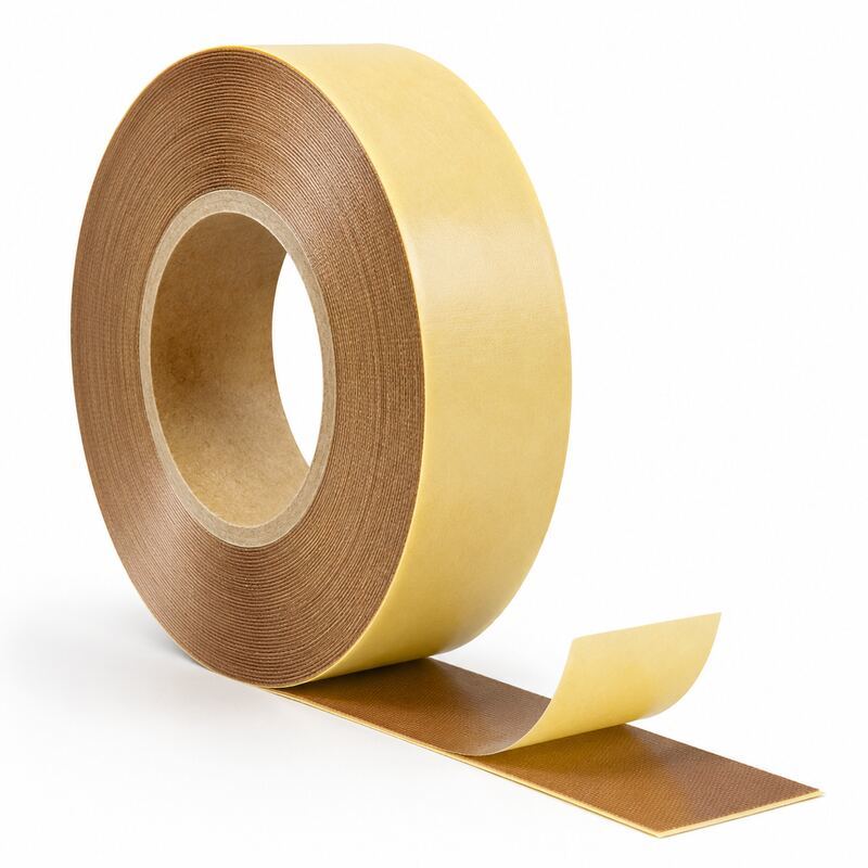 Double-Sided PTFE Tape / Double-Coated PTFE Tape / PTFE Fiberglass Mounting Tape with Silicone Adhesive on Both Sides for Gasket Positioning, Wear Pads and Equipment Assembly