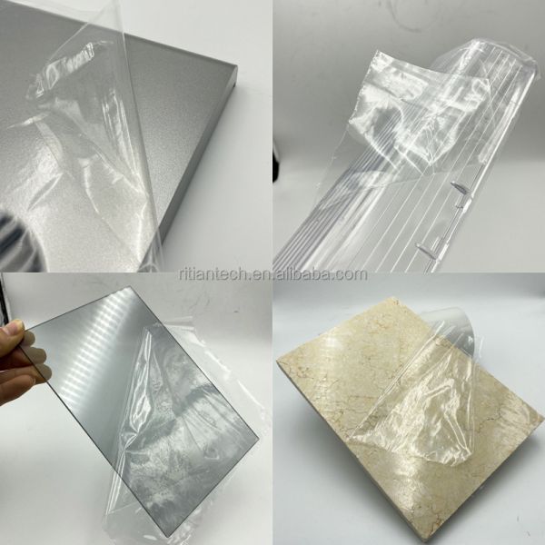 Película protectora de PE con impresión de logotipo de 2 colores, dureza suave y superficie lisa para protección de bordes de vidrio y metal