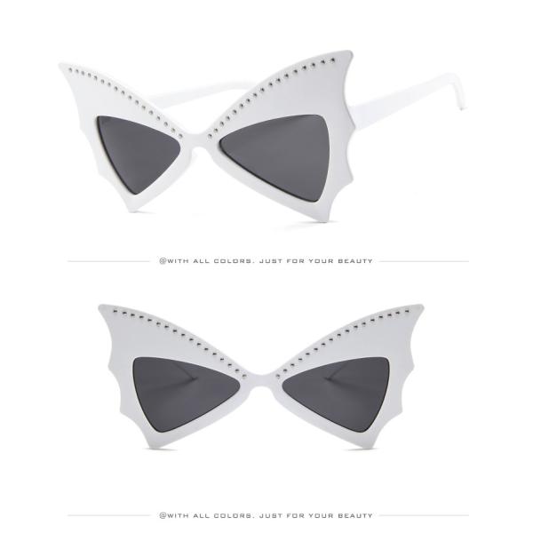 Oversized Women Bat Sharp Rivet Big Frame Sunglasses Personality Dance Party Glasses