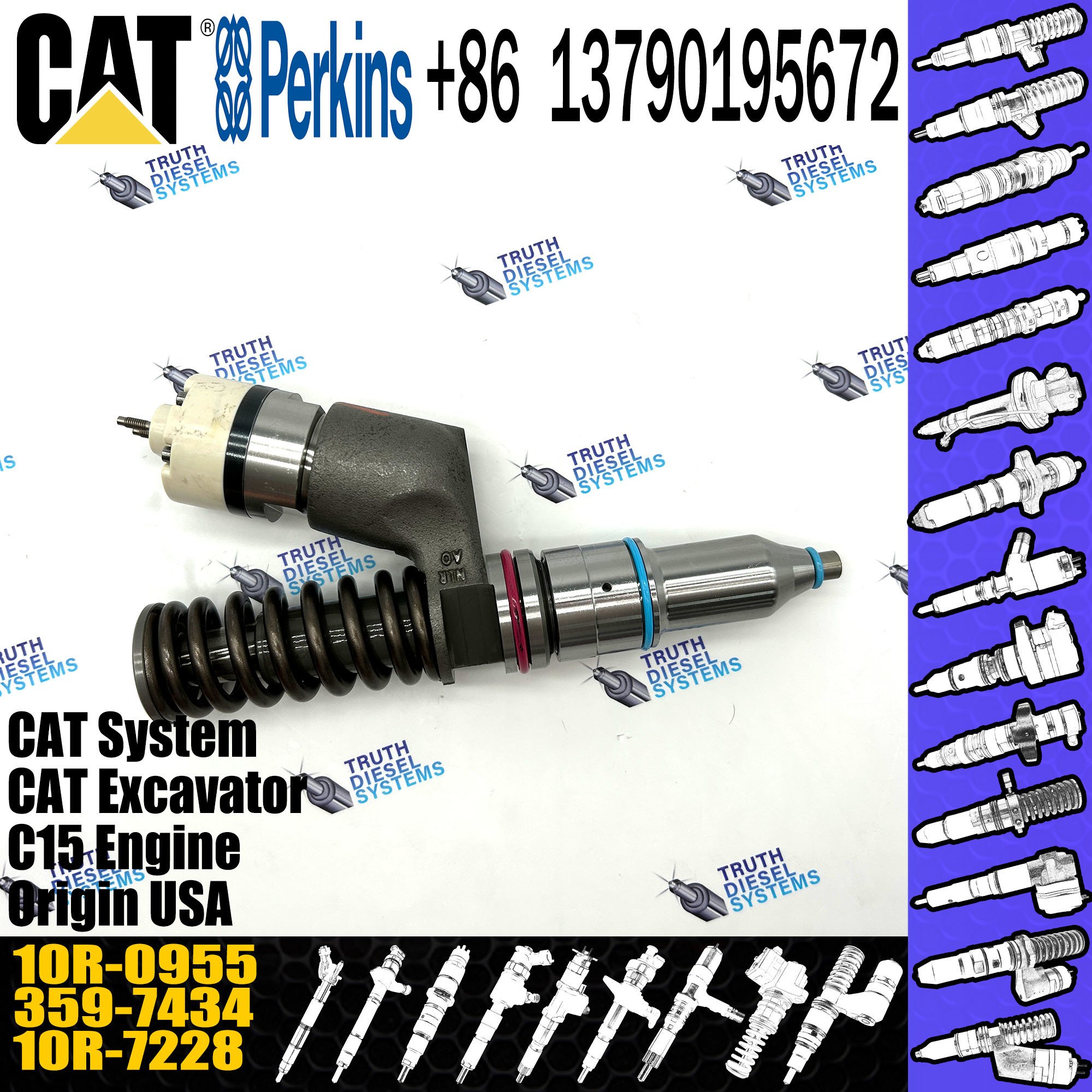 инжектор 211-3025 10R-0955 коллектора системы впрыска топлива для двигателя C15/C16/3406E/3456 гусеницы