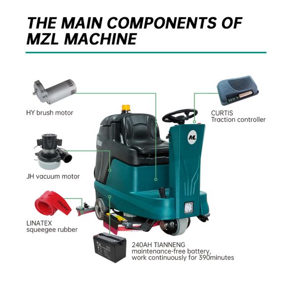 Ultrasonic Ride On Scrubber Floor Polisher Industrial Cleaning 220V
