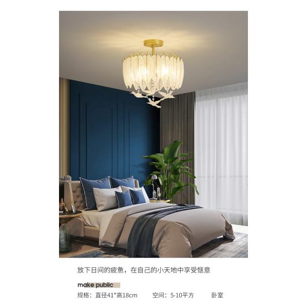 Creative Glass Feather Chandelier Modern Living Bedroom Kitchen Island Hanging(WH-CY-252)