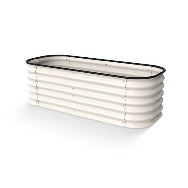 Ivory White Oval Galvanized Vegetable Planters 5*2*1.5ft Corrosion Resistance