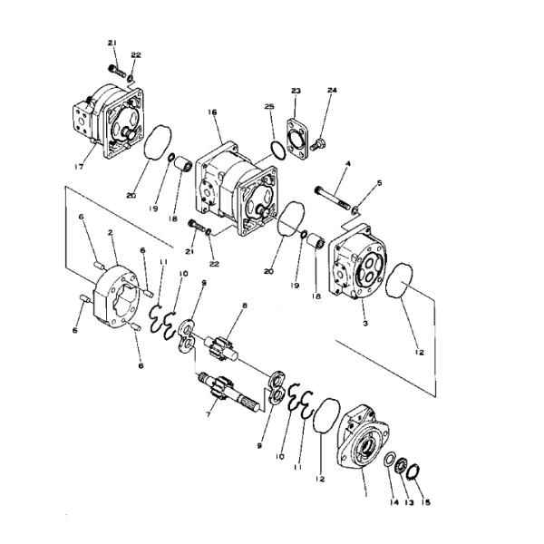 Серебряный насос с зубчатой передачей 705-56-24090 КОМАТСУ экскаватора 24030 приведенных в действие гидравлических
