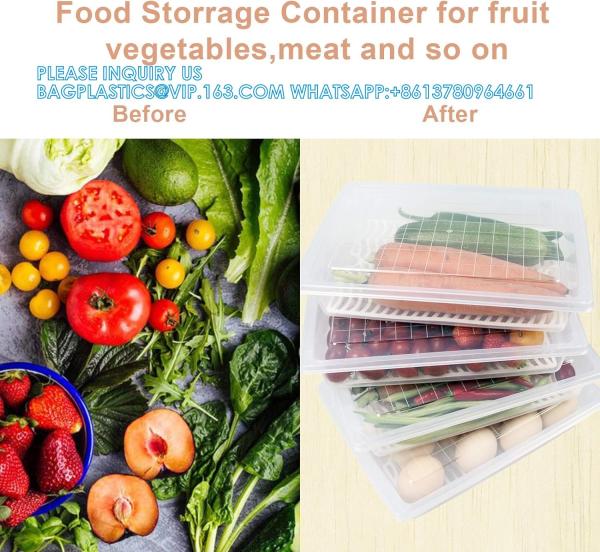 Stackable Portable Freezer Storage Containers - Tray To Keep Fruits, Vegetables, Meat And More