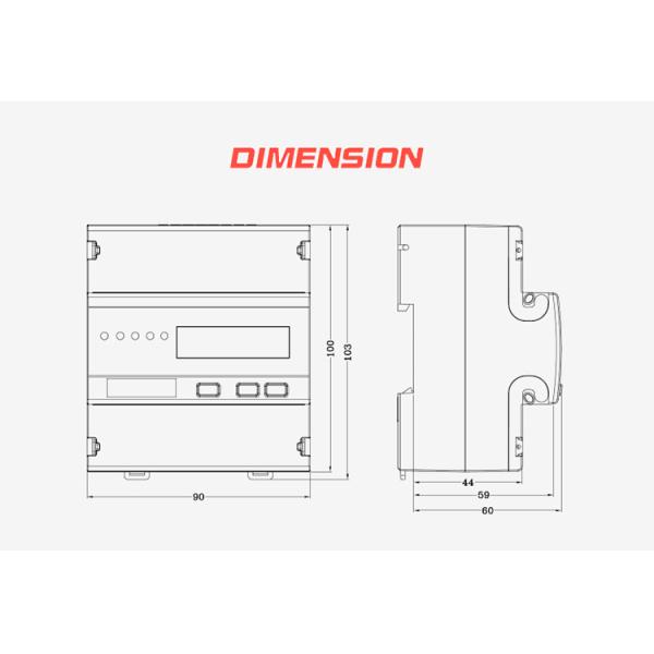 Output Voltage 3*230/400V high precision DC connected 3 phase electric meter with jammer