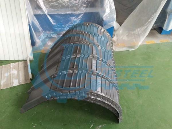 Steel Trapezoidal Profile Metal Roofing Roll Forming Machine With 3 Stands Rollers