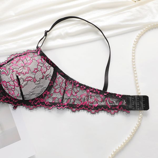 Female New Arrival Underwear Set Lace Underwear Thin Style Big Chest Small Panties Bra Set Supply