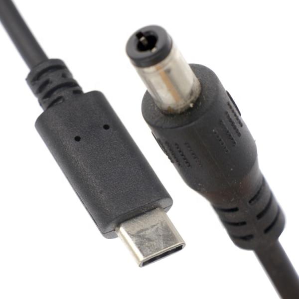 Custom USB 3.1 Type C Male to DC 5.5x2.5mm Male Jack Power Charger Power Cable for Laptop