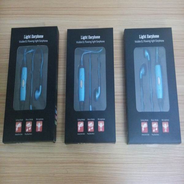 wholesale el earphone/ el wire earphone/ light up earphone