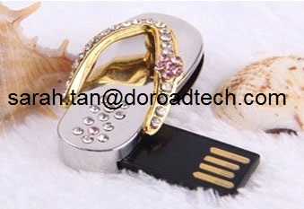 Hot Diamond Jewelry Slipper Shape USB Flash Drives, High Quality Jewelry Slipper USB