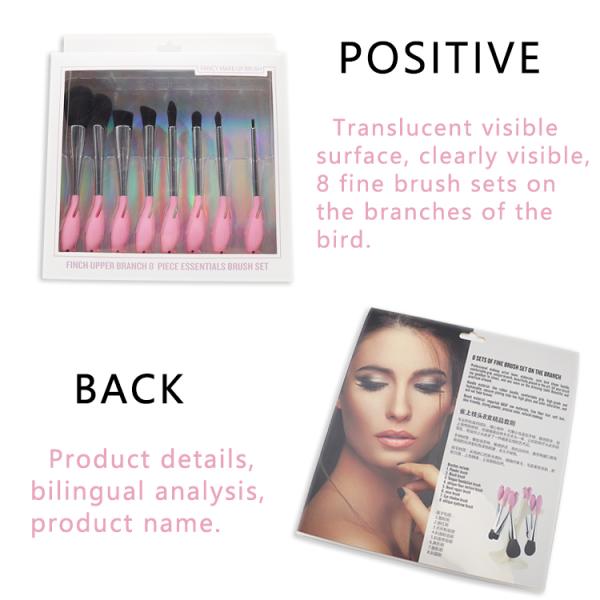 176*20mm Bird Shaped 8pcs Fiber Makeup Brushes 8 Boutique Sets