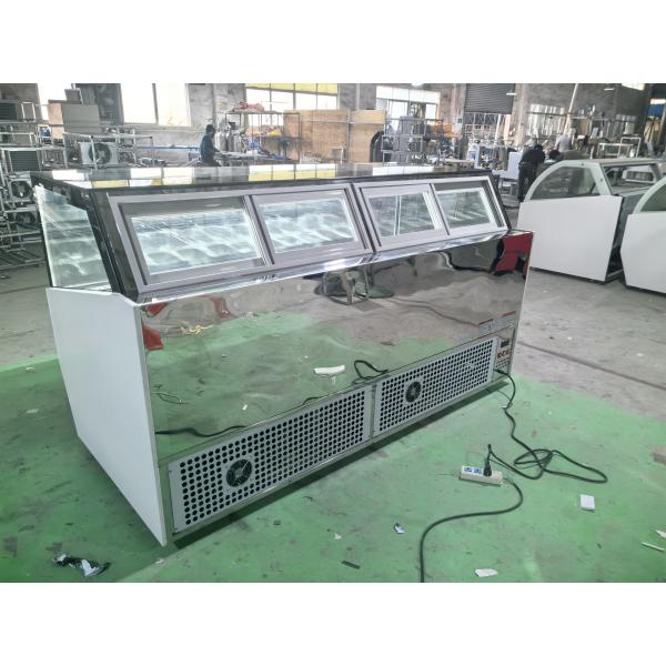Мороженное нержавеющей стали станции десерта окуная баки замораживателя 16 дисплея