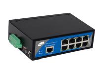 convertidor industrial de los 250m POE medios Ethernet del Uplink de 1 gigabit 8 puertos del 10/100M POE