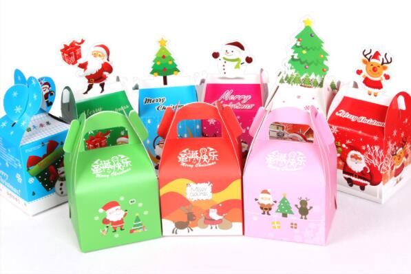 Cardboard Paper Christmas Apple Box 9x9x16cm Full Color CMYK Printing