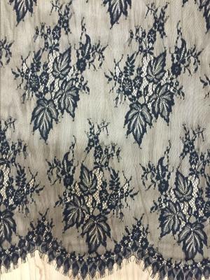 French Lace Fabric  Eyelash Cord Lace Fabric  fashion Black lace