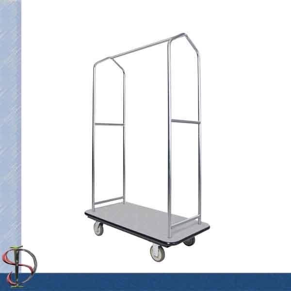 Heavy-Duty Luggage Cart / Metal Luggage Trolley / Hotel Luggage Cart /Chrome Round Bend Tube Luggage Trolley / Bellman