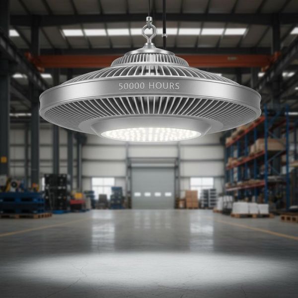 Heavy Duty Die Cast Aluminum Housing UFO High Bay Light Providing 50000 Hours Lifespan Lighting Solution for Industrial Facilities