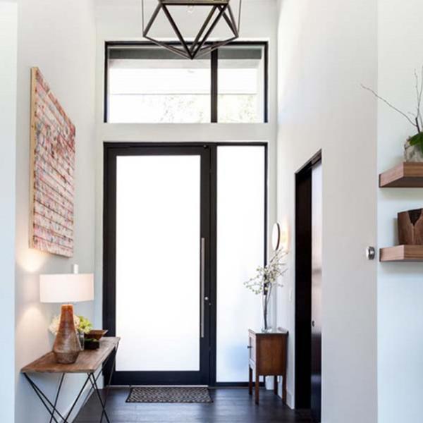 Tempered Insulated Powder Coated Aluminium Door Hinge Adjustment With Glass