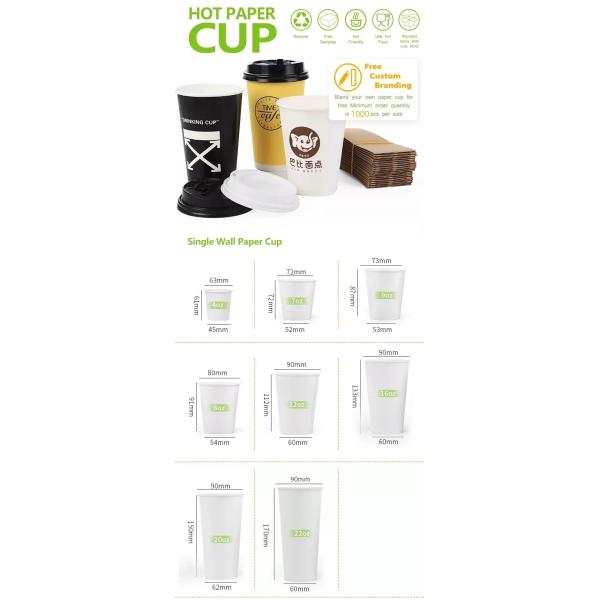 Custom Biodegradable Disposable PLA Hot Coffee Paper Cups Eco-friendly and Affordable