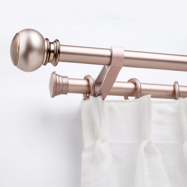 Minimalist Anodized Decorative Double Curtain Rods Heavy Duty