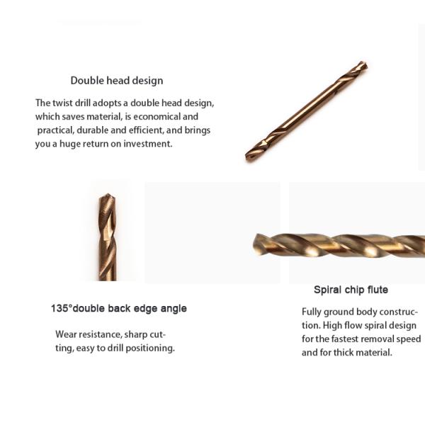 Metric Left Hand Metal Drilling Bit Cobalt Double Ended Twist