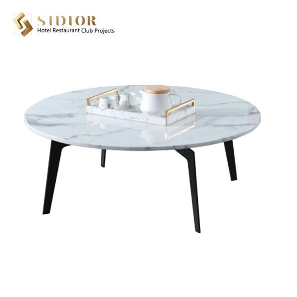 Coffee Table, Corner Table, Restaurant Center Table, Club Tea Table, Natural Marble Top,  Powder Coated Steel Base