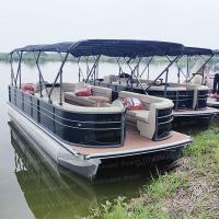 Faites l'expérience du meilleur de la navigation en bateau avec notre ponton à une seule couche 25-30FT système stéréo optionnel et plancher Seagrass / EVA