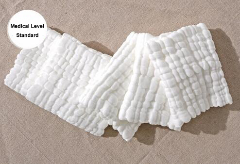 Medical washing gauze 6 layer 100% cotton baby handkerchief saliva tissue baby face towel