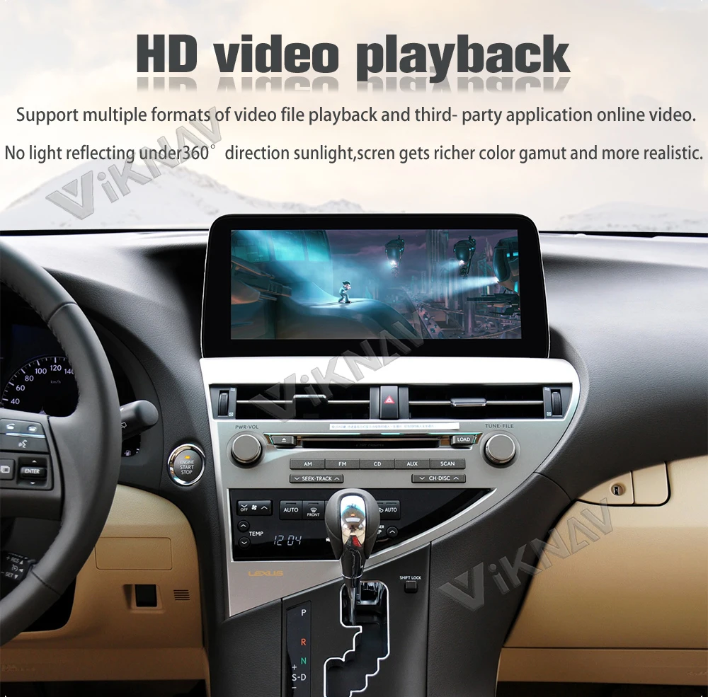 LEXUS RX 2009-2014 Послепродажный Bluetooth Автомобильное стерео Радио Обновление 12,3-дюймовый сенсорный экран