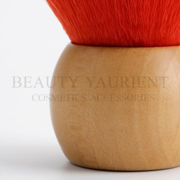 Wooden Base Red Bamboo Kabuki Brush Round Kabuki Brush Eco Friendly