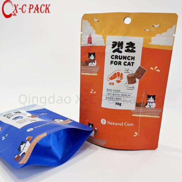 China Printing Easy Open Zip Lock Bags for Dog Food Packaging 70g Stand up Bag Laminated Plastic Packing Bag