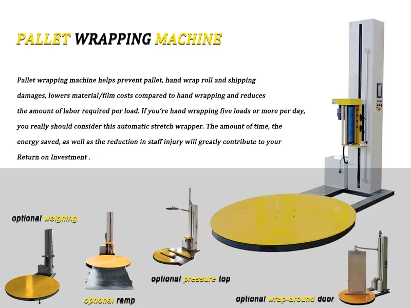 Fully Automatic Pallet Wrapping Machine with Adjustable Wrap Tension and Pre-Stretch Film Carriage