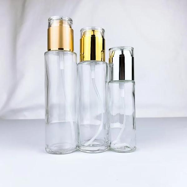 gold glass set packaging skin care lotion bottle face cream jars