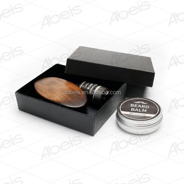 Custom Logo Engraved Portable Pocket Retro Wooden Boar Bristle Beard Brush and Comb Set Men's Beard Care