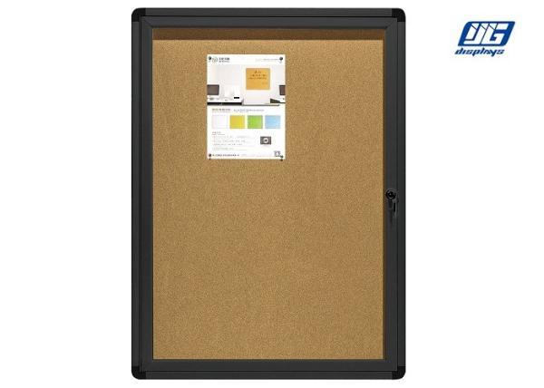 Black Frame Lockable Poster Cases Cork Back Board Round Corners Short Note Display