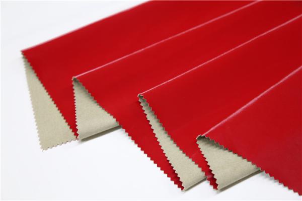 Jacket Pu Synthetic Leather Normal Tearing Strength Red Color For Clothing Fabric