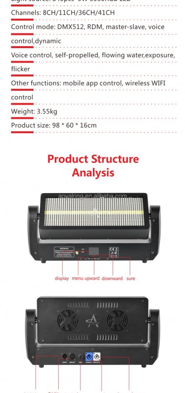 PS350Y LED 350W Waterproof Moving Head Strobe Light With Light Guide Rod DJ Disco Stage Effect Lights Pixel Strobe IP65