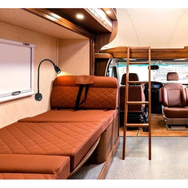 LED Bed Lamp Bed Side Light 12V 24V USB Gooseneck Bed Reading Light Book Car Lamp 2USB Charging