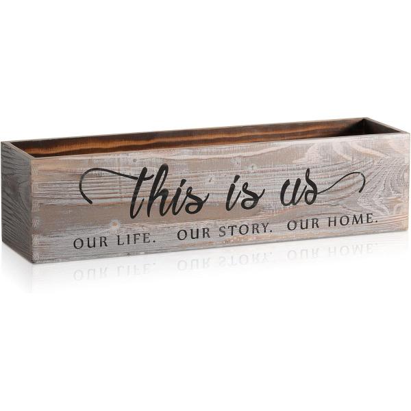 Wooden Rectangular Planter Box for Rustic Centerpieces Customized Logo Acceptable