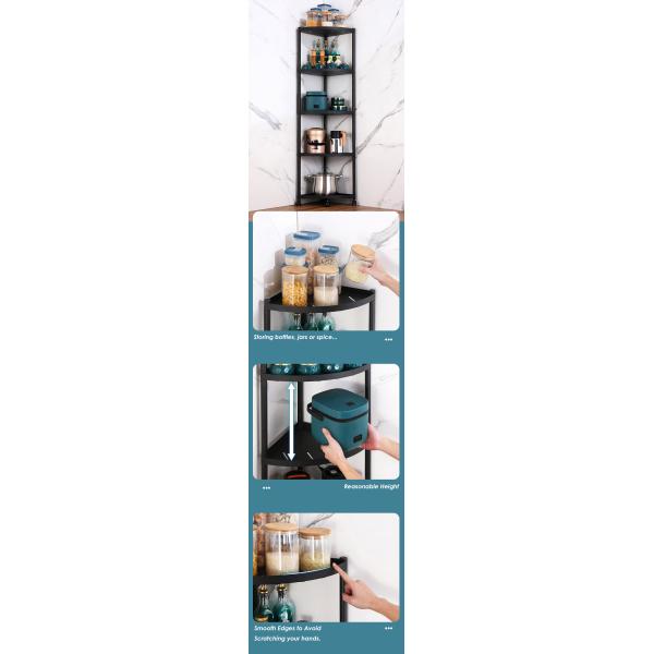 4 Layers Freestanding Kitchen Rack Stainless Steel Waterproof Easy Assembly