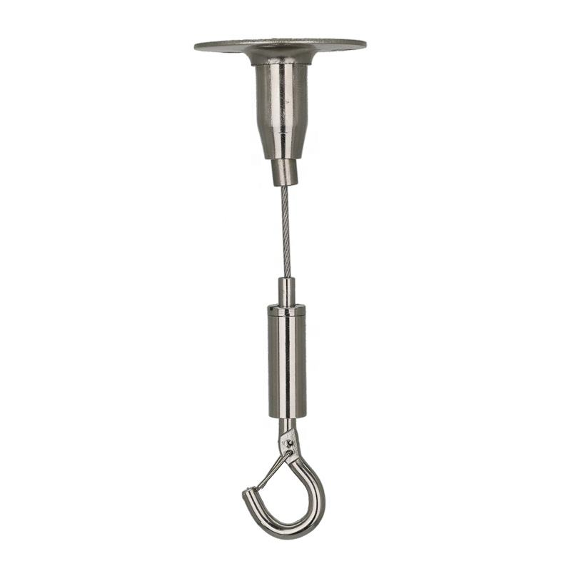 Custom Expandable Telescopic Hooked Cable Hanging System Retractable Steel Wire Rope With Spring Hook For Industrial Lighting Use