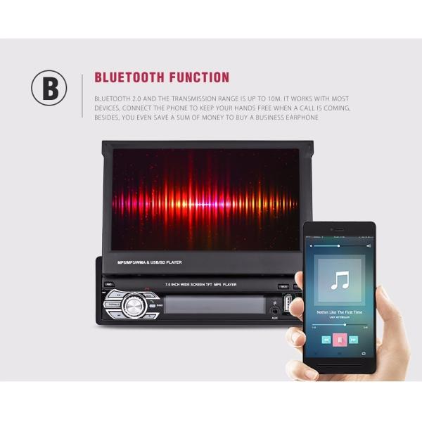 7 мультимедийная система автомобиля УСБ Блуэтоотх Дин ФМ до полудня автомобильного радиоприемника 1 андроида дюйма Ретрактабле с Гпс