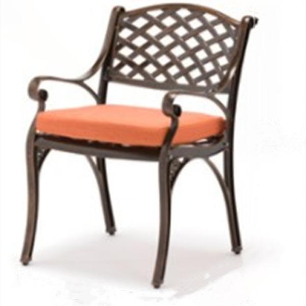 Round Red Copper Color Cast Aluminum Garden Furniture Table and Chairs for in Gardens